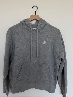 Nike Gray Pullover Hoodie with White Logo